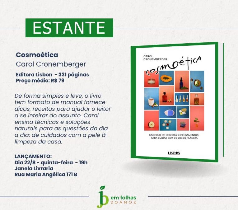 A COSMÉTICA NATURAL AGORA EM LIVRO