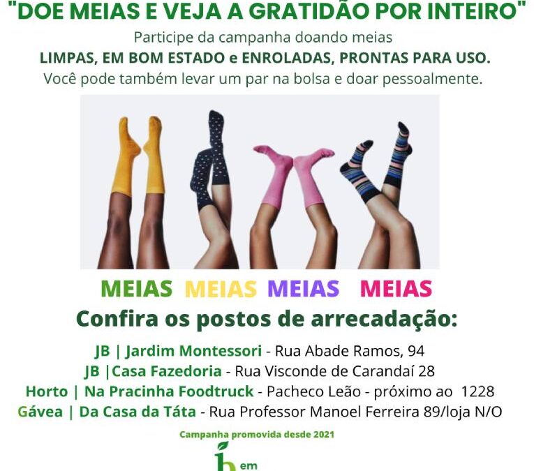 CAMPANHA ‘DOE MEIAS’ ESTÁ DE VOLTA!